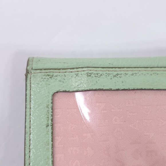 KATE SPADE NEW YORK MINT GREEN LEATHER COIN DARLA SMALL WALLET W/ KEYRING *FLAWS - Picture 5 of 16